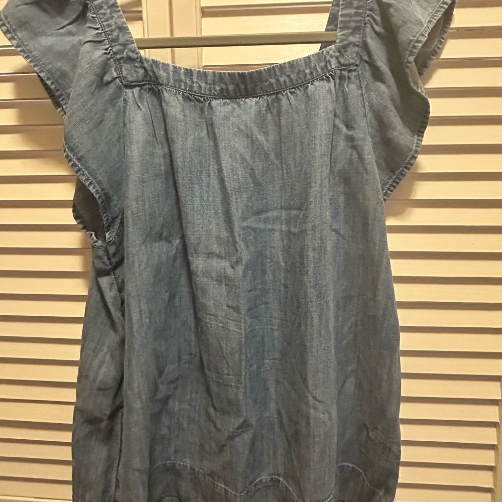 LC Lauren Conrad Light Blue Denim Blouse - Picture 4 of 4